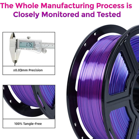 PLA Filament 1.75mm Dual Color &ndash; Vibrant Blue Purple Duo