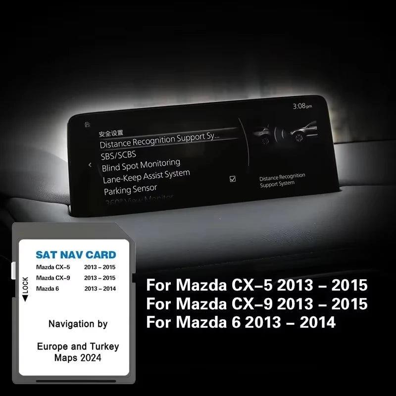 SD Navi Card Europe UK Turkey Map 2024 &ndash; 8GB Mazda Nav CHINA / for NB1 2024