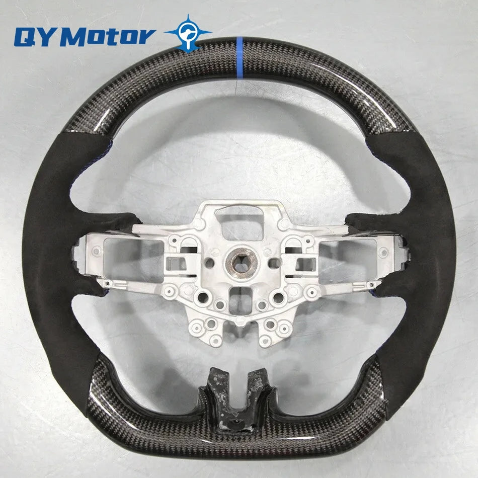 Ford Mustang Steering Wheel With Alcantara Carbon Fiber, Blue Stitching