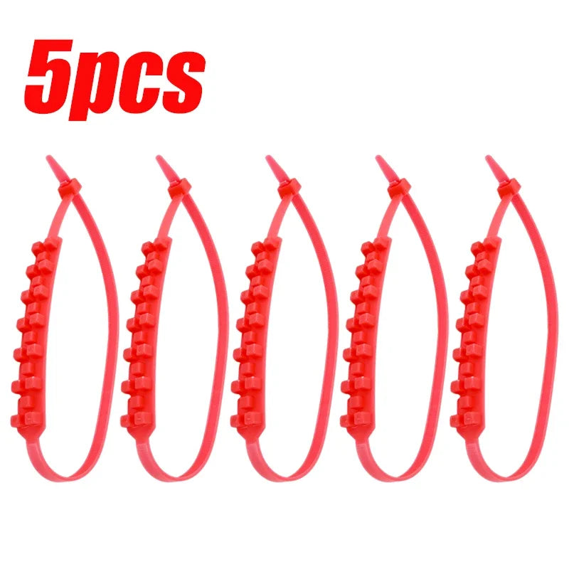 5-1pcs Anti-Skid Snow Chains For Motorcycles &ndash; Traction 5pcs red
