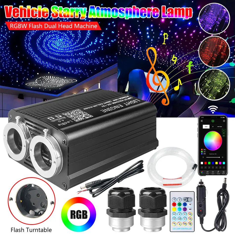 Starry Sky 32W Fiber Optic Star Ceiling Lights For Car And Home With APP Control, Twinkle Atmosphere