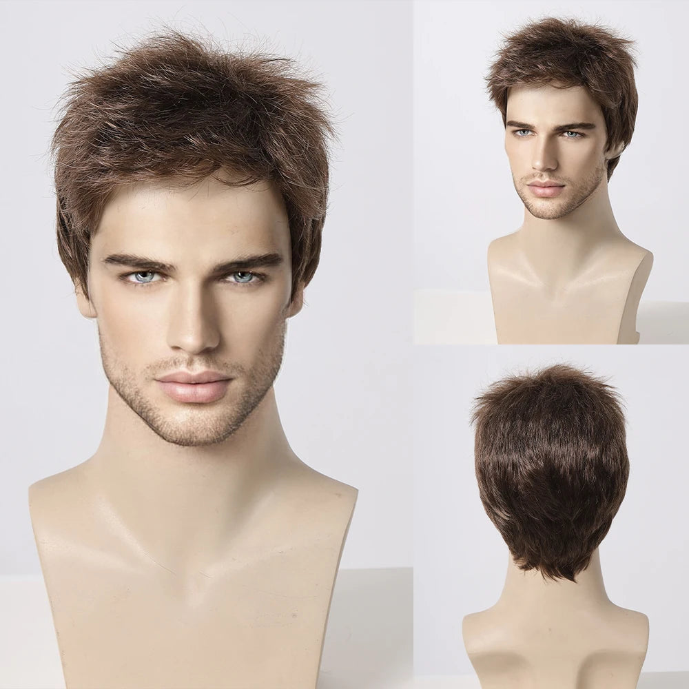 Short Copper Red Pixie Cut Wig for Men - Synthetic Heat-Resistant Cosplay and Daily Use SS1003-1