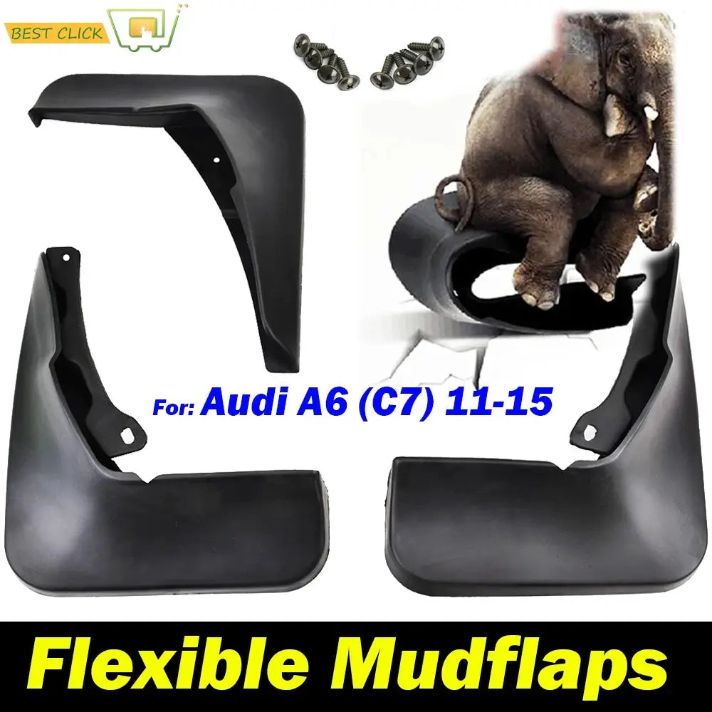 XUKEY MOLDED MUD FLAPS ACCESSORIES FOR AUDI A6 C7 2011-2015 MUD FLAP SPLASH GUARDS FRONT & REAR SEDAN AVANT QUATTRO 2012-2014 by InterCyprus Trading Ltd