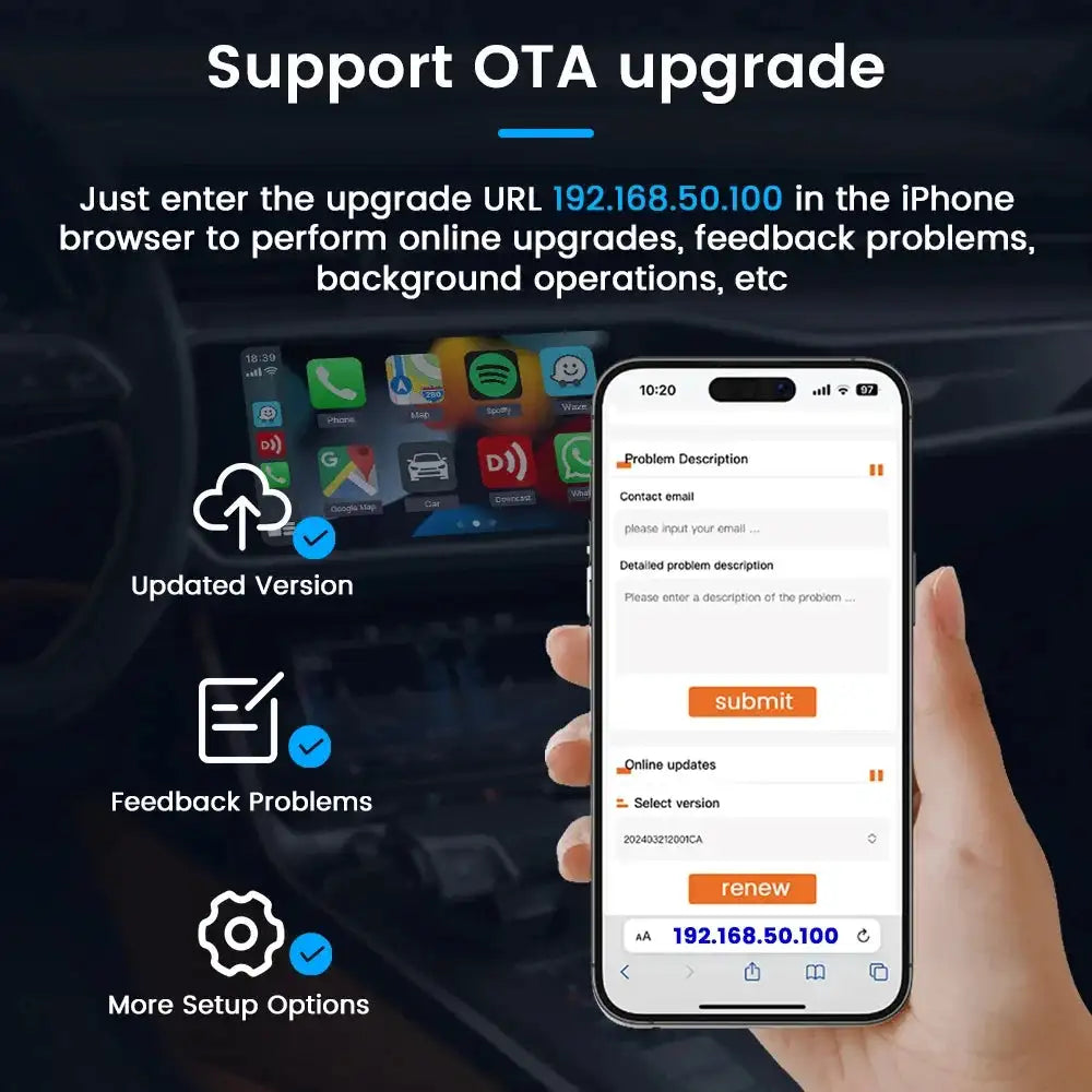 2024 CarlinKit Mini SE CarPlay Wireless Adapter Plug N Play