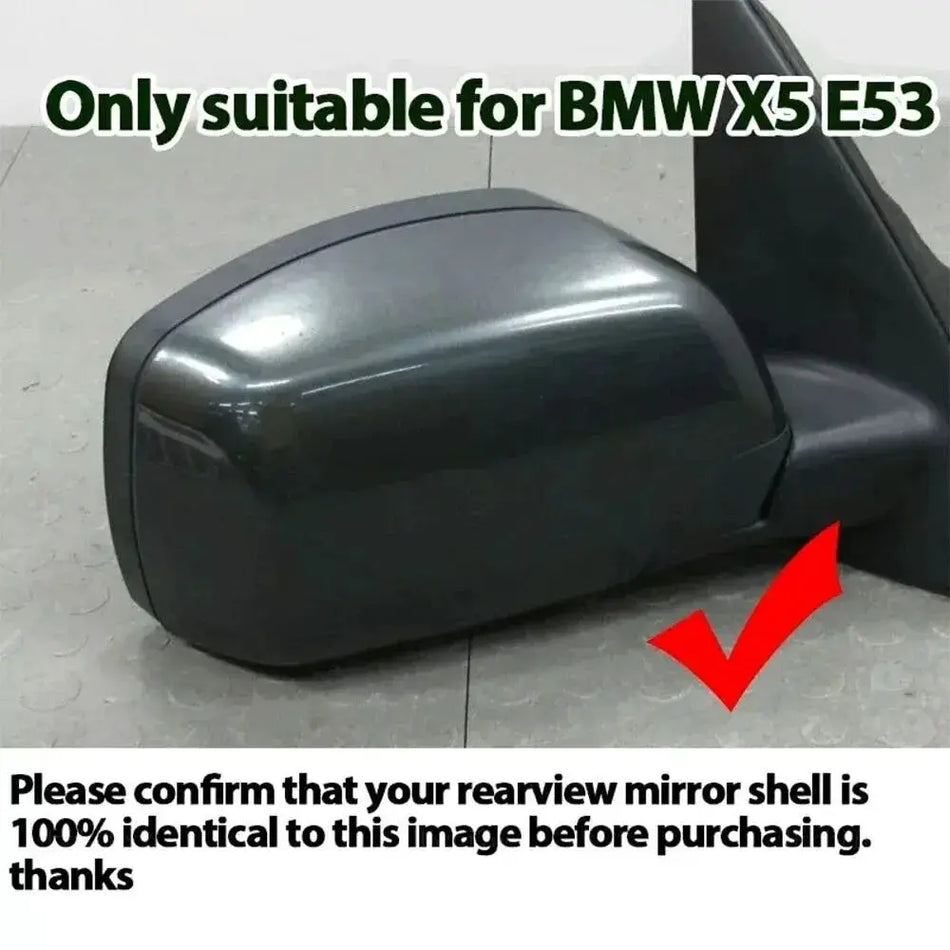 Pair Side Mirror Covers Carbon Fiber Look For BMW X5 E53 by InterCyprus Trading Ltd
