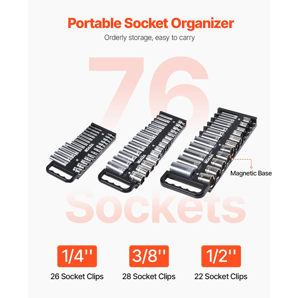 Μαγνητικός Δίσκος Υποδοχών 1/4 3/8 1/2 Ίντσες SAE Μετρικό