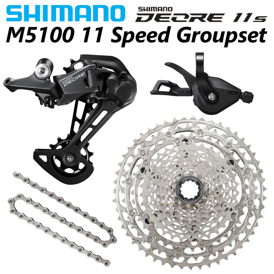 Shimano Deore M5100 11-Gang MTB-Antrieb mit 11 bis 51T Kassette und kompletem 4-teiligen Set