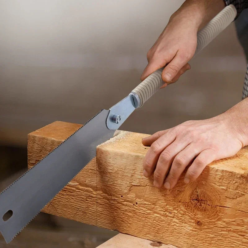 Japanese Style Pull Saw With Dual-Sided Teeth, SK5 Steel, Wood Handle
