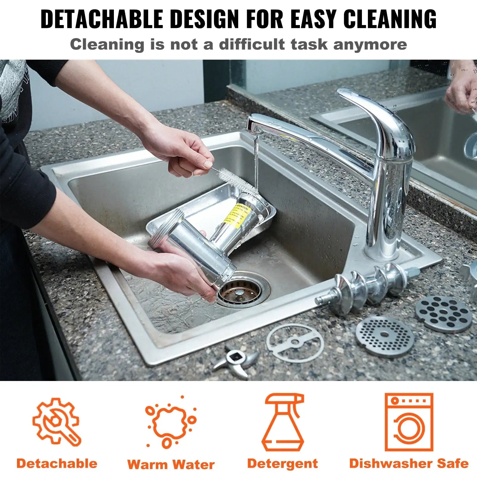 Industrial Meat Mincer With 2 Blades And 3 Plates