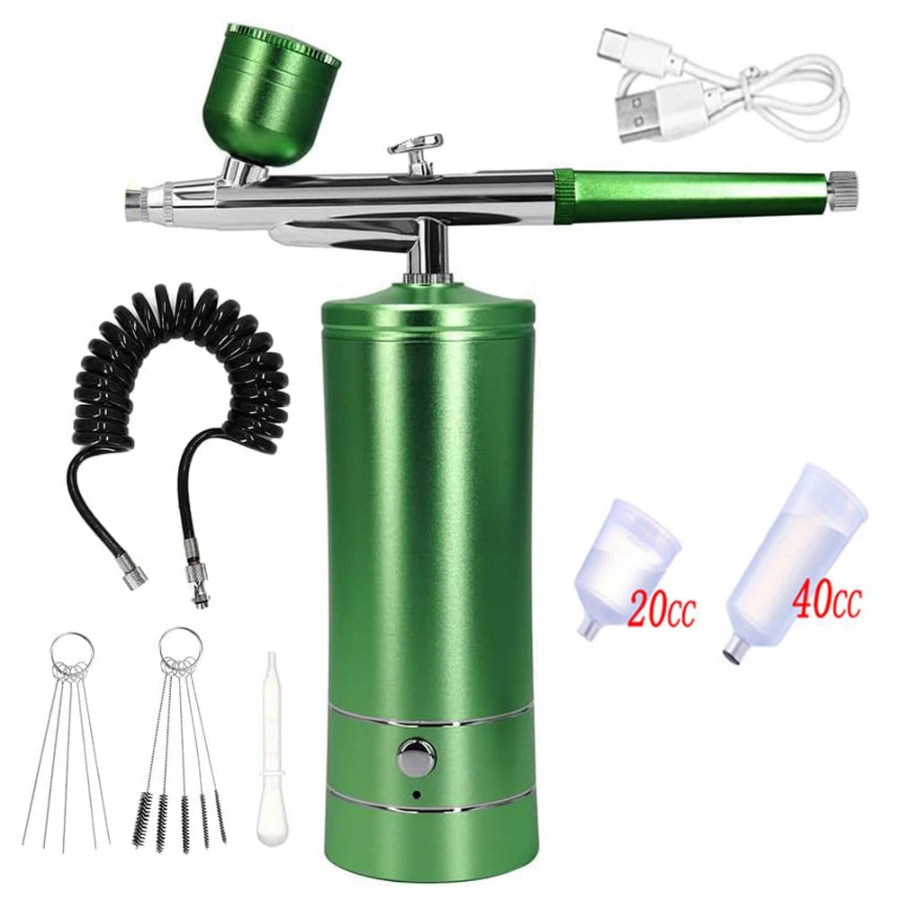 ZHIYU K10 Airbrush Nail Kit &ndash; Portable Sprayer For Nails Green