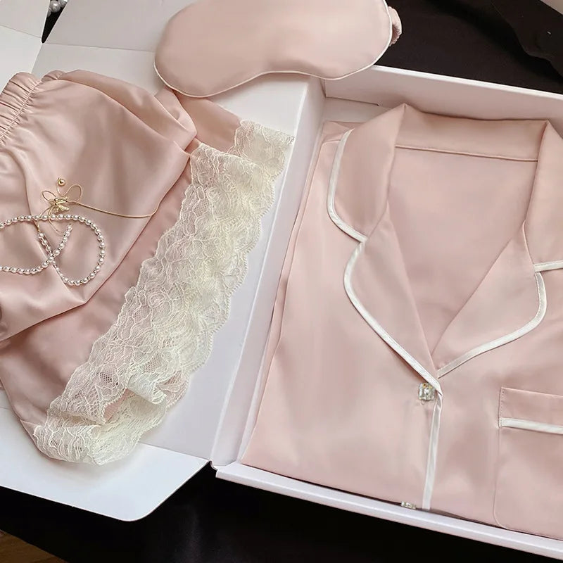 Ice Silk Pajamas - Sweet Summer Style for Women