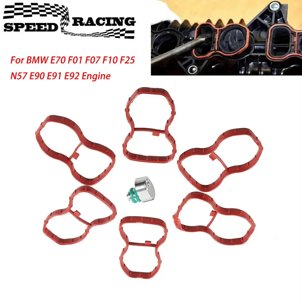 1 Set Intake Swirl Flap Delete Blank Plug With Manifold Gaskets For BMW E70 F01 F07 F10 F25 N57 E90 E91 E92 Engine by InterCyprus Trading Ltd