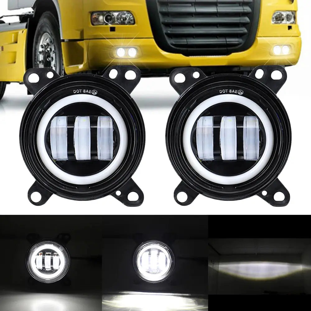 1 pair Truck Light LED Fog lamp with white DRL Light for DAF XF 105 by InterCyprus Trading Ltd