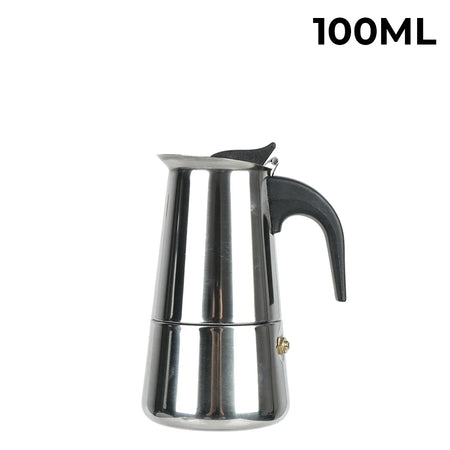 Elegant Stainless Steel Moka Coffee Maker &ndash; Brew 2 to 9 Cups of Mocha Espresso and Lattes 100ml