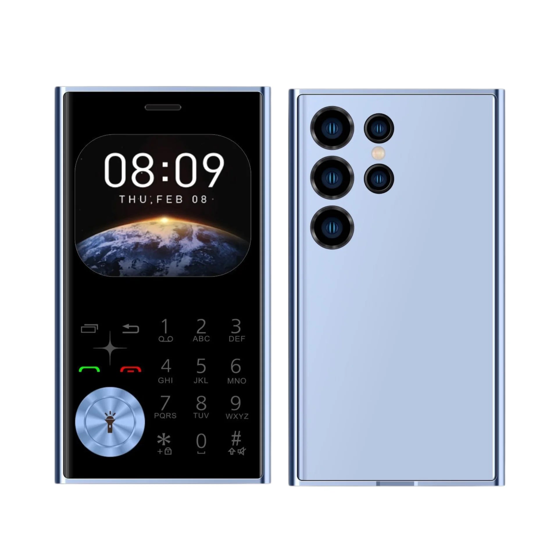 Credit Card Size Mini Phone &ndash; Ultra Thin 2.0 Display Blue / Standard