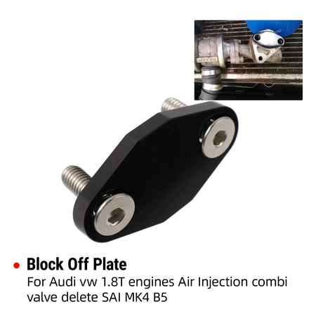 Air Injection Block Off Plate Aluminum for VW Audi 1.8T MK4 B5 by InterCyprus Trading Ltd