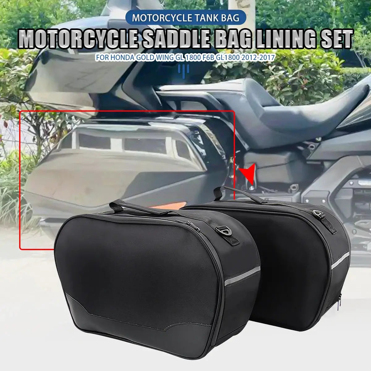 Motorcycle Trunk Side Luggage Storage Saddle Bag Liner Bag For Honda Goldwing Gold Wing GL 1800 GL1800 2012 - 2017 Accessories by InterCyprus Trading Ltd