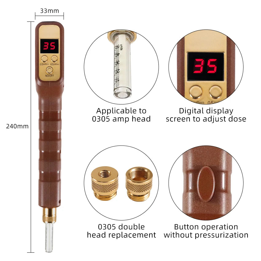 2-in-1 Electric Hyaluronic Pen Kit for Lip Injections, Needle-Free