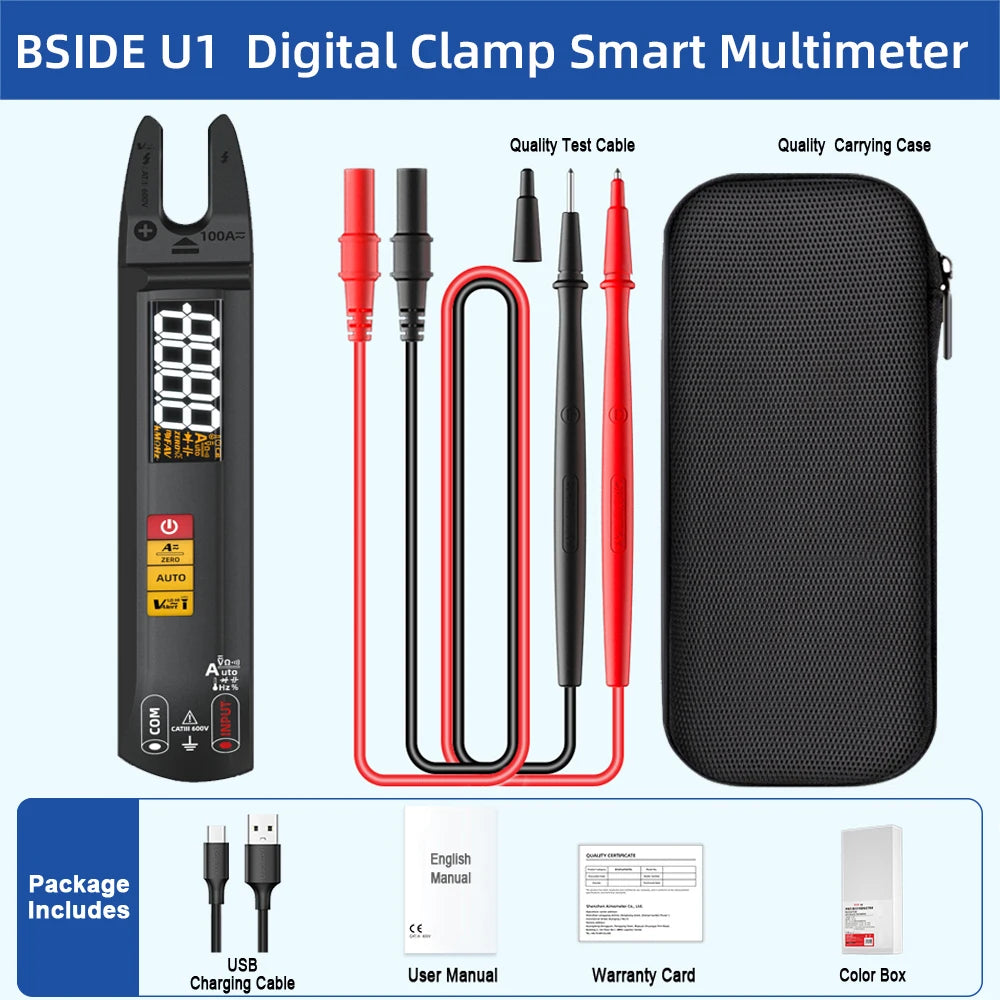 TK HOT Digital Clamp Multimeter &ndash; 6000 Counts Non Contact BSIDE U1 / CHINA