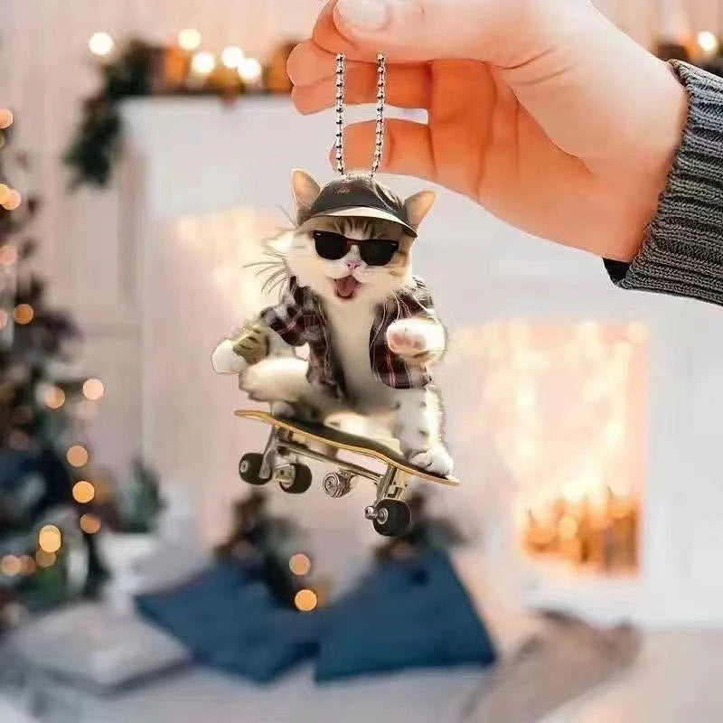 Creative Acrylic Puppy Man Pendant for Car Rearview Mirror Decoration A5