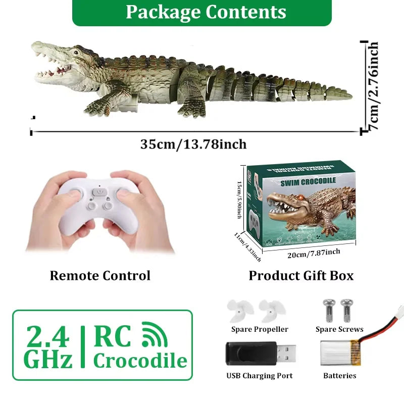 Rc Animals Crocodile Model &ndash; Waterproof Remote Control Fun B-Green / CHINA