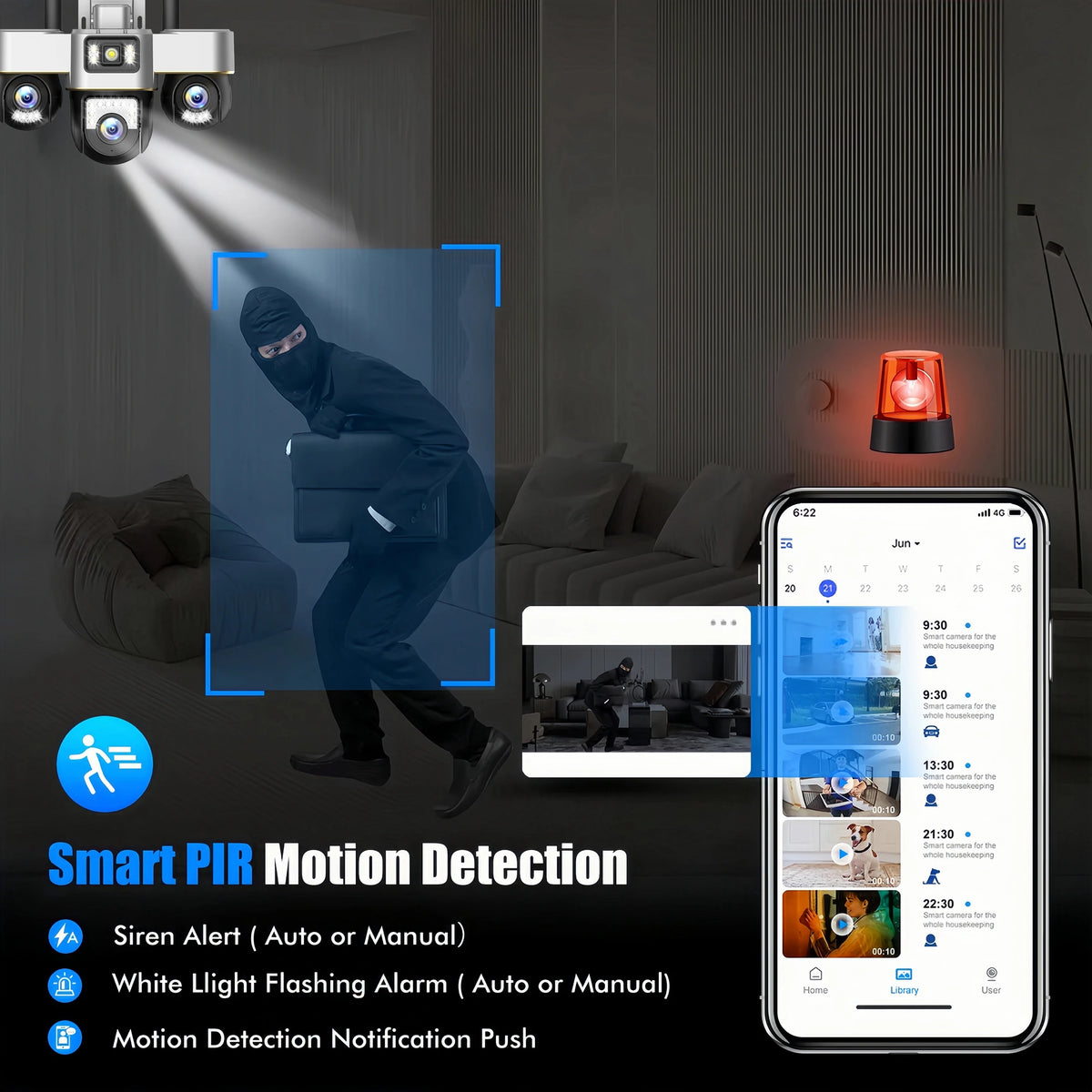 15MP Three Screens IP Camera Wireless Outdoor Three Lens PTZ Lens Audio Human Auto Tracking Surveillance Wifi Cameras Waterproof