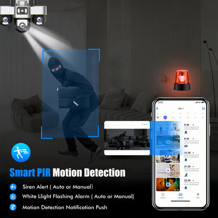 15MP Three Screens IP Camera Wireless Outdoor Three Lens PTZ Lens Audio Human Auto Tracking Surveillance Wifi Cameras Waterproof