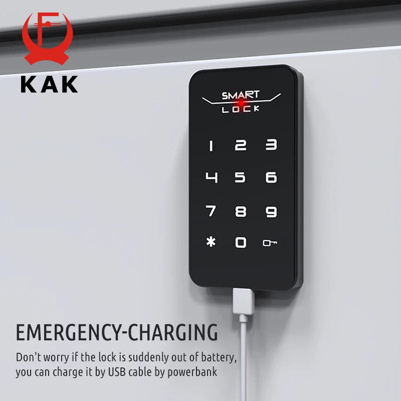 Svart digital lås med beröringslösenord utan nyckel