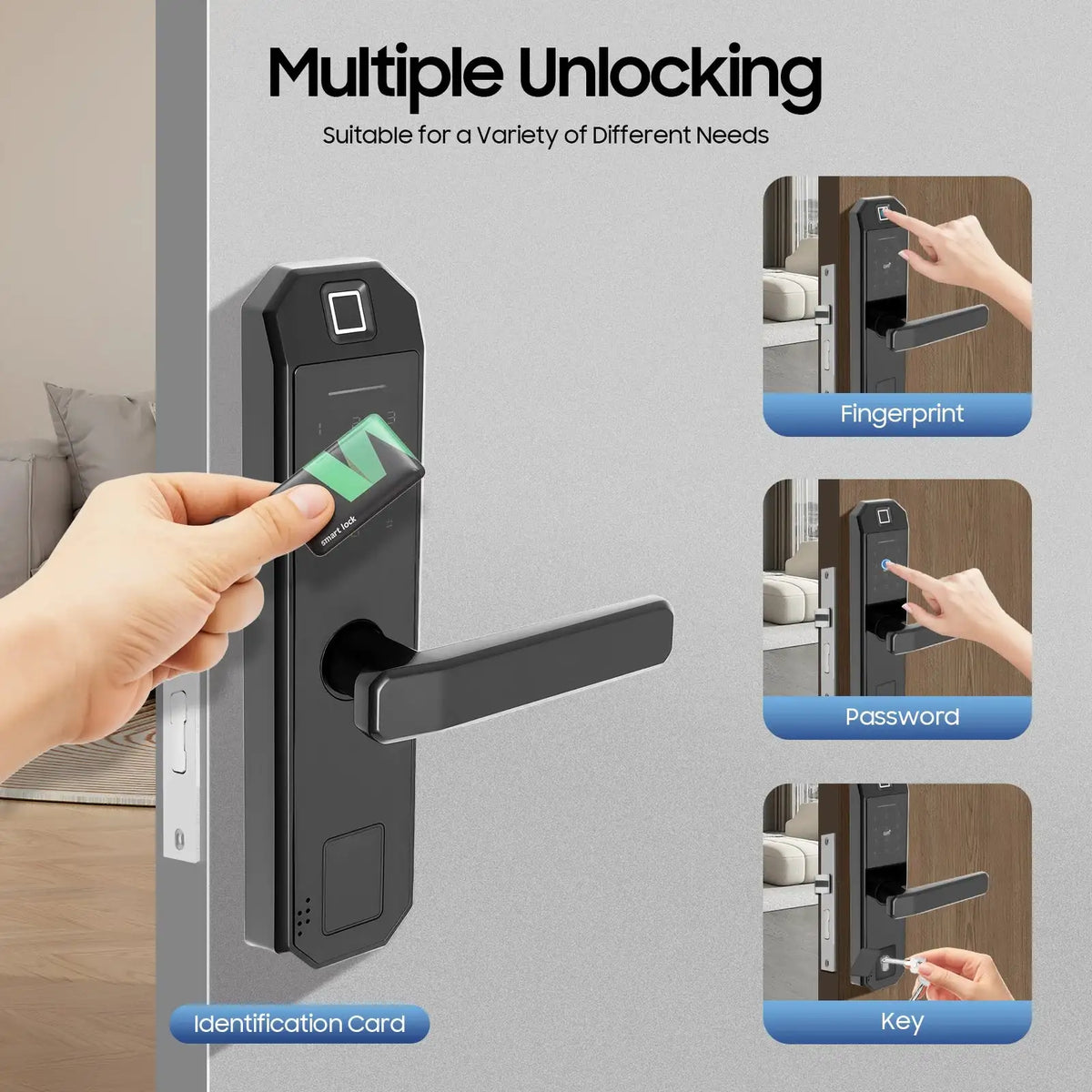 Smart Door Lock Zinc Alloy Keypad Lock &ndash; Anti-Peep Design