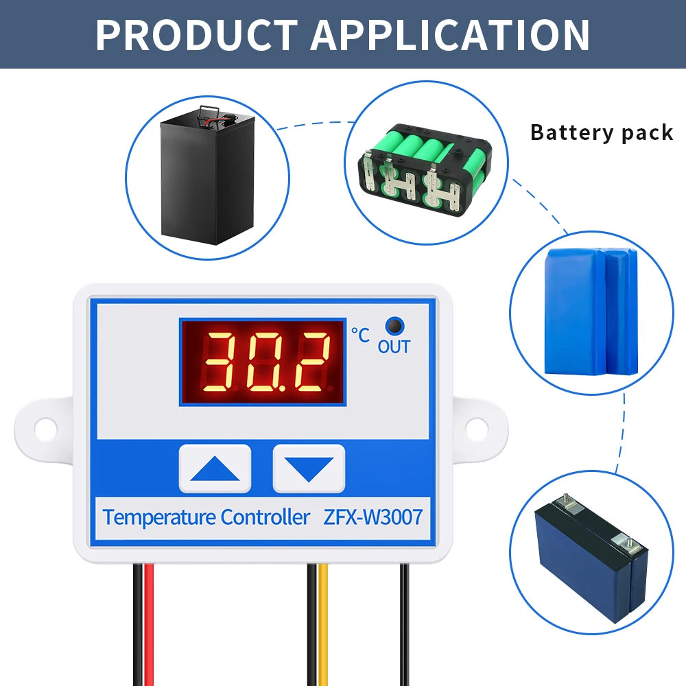 ZFX-W3007 Temperature Controller &ndash; Red Display NTC Probe