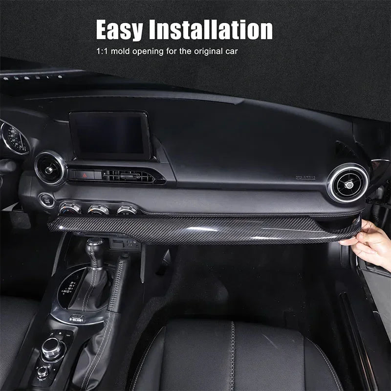 Ægte kulfiber centerkonsoldæksel til Mazda MX5 2016