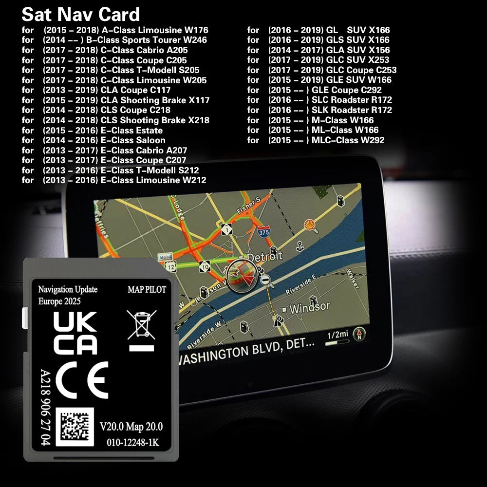 Mercedes CLA 2015 GPS 32GB SD Card - High Speed Navigation