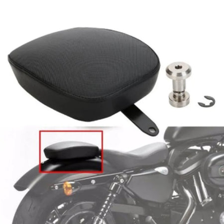 Motorcycle Black Rear Passenger Seat &ndash; Minimalist Synthetic Leather Design
