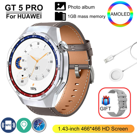 GT 5 Pro 2025 &ndash; 24h Blood Pressure Monitoring And NFC GPS Silver belt / NFC 400mAh