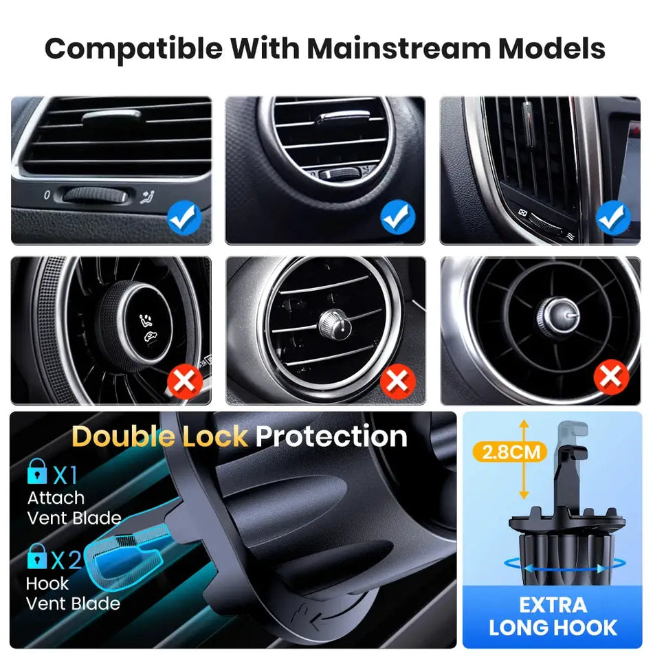 TOPK for MagSafe Car Phone Holder,Magnetic Car Phone Mount,Hands Free Air Vent Phone Holder Car Clip for iPhone Mag Safe Case by InterCyprus Trading Ltd