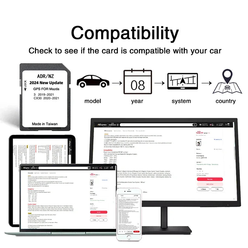 Mazda 3 CX-30 GPS SD Card Australia NZ Map 2024 - New Maps