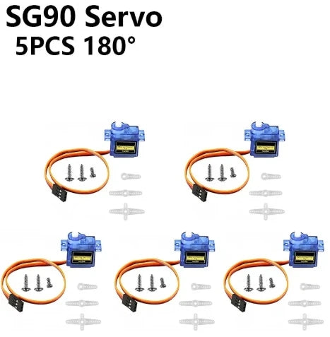 SG90 9G Micro Digital Servo Motor &ndash; 180/360 Degree Rotation for RC Helicopters and Airplanes SG90 180 Degree 5PCS