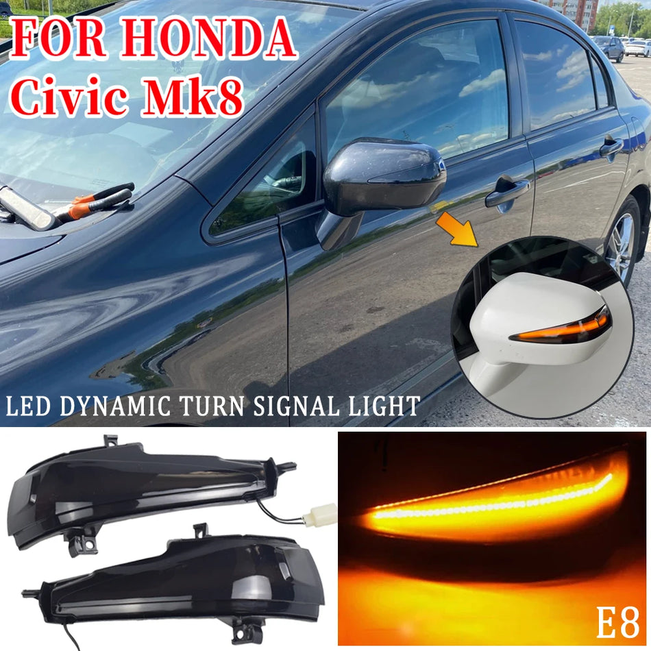 Dynamic LED Wskaźnik Kierunkowskazu w Lusterku Wstecznym dla Honda Civic MK8