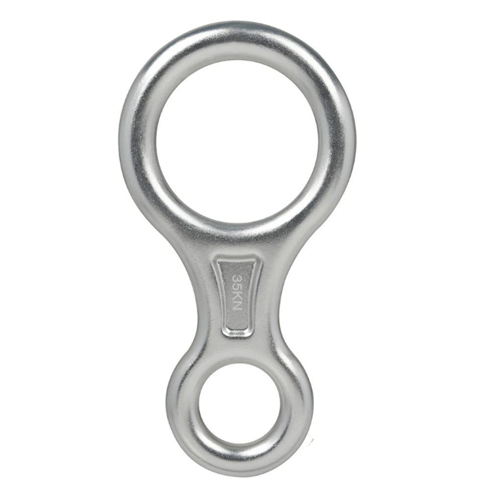 Figure 8 Small Climbing Descender Rappel Rings Outdoor Mountaineering Equipment Camping Portable Outdoor Elements Silver / CN (Origin)