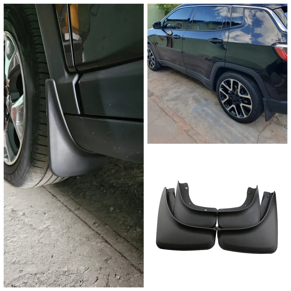Mud Flaps 4-Piece Set for Jeep Compass 2017-2019 ABS Plastic Splash Guards Exterior Protection