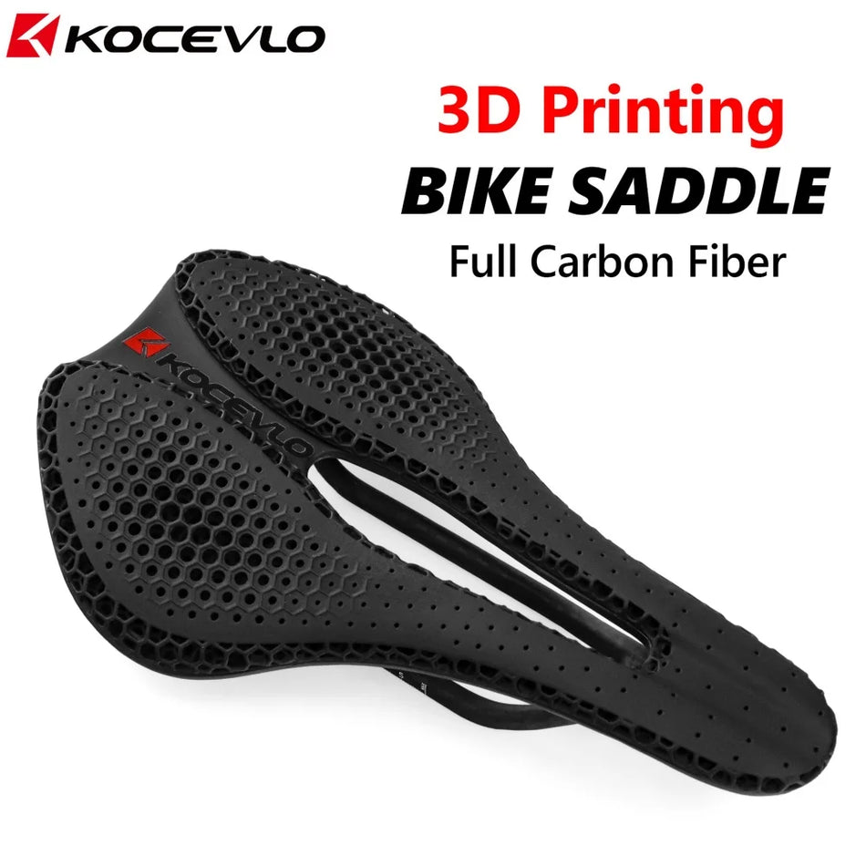 KOCEVLO SL1 Bike Saddle Carbon Fiber Lightweight for Serious Road and Mountain Biking, 3D Printed Shell