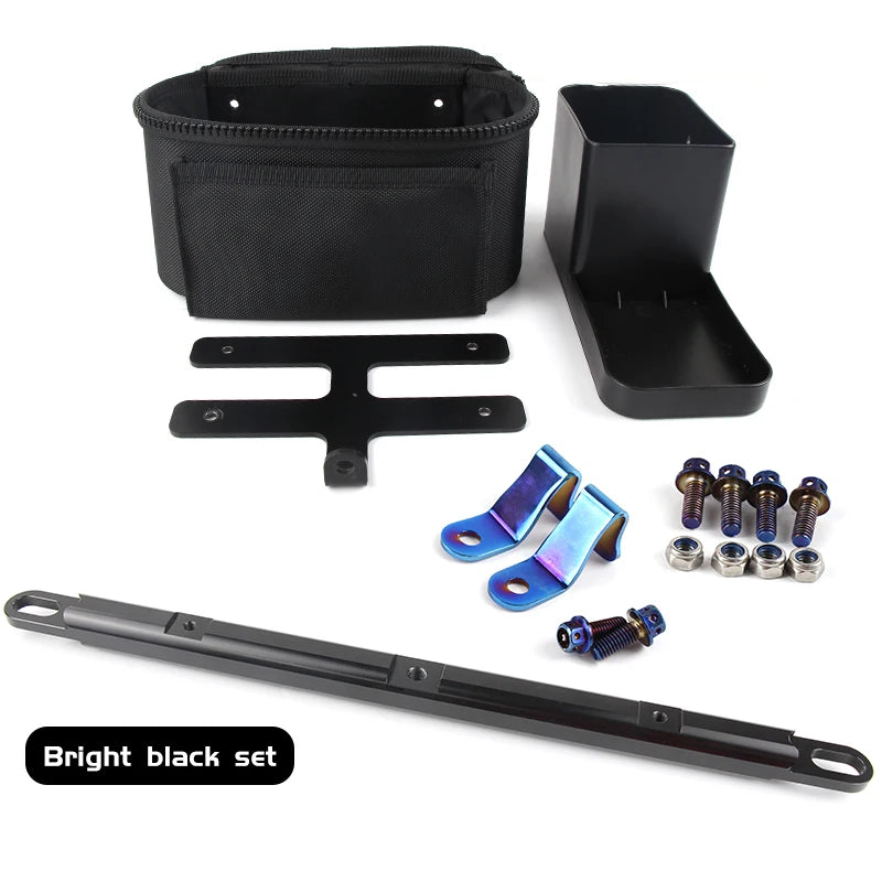 Motorcycle Handlebar Water Bottle Holder &ndash; Convenient Drink Storage for Riding bright black SET