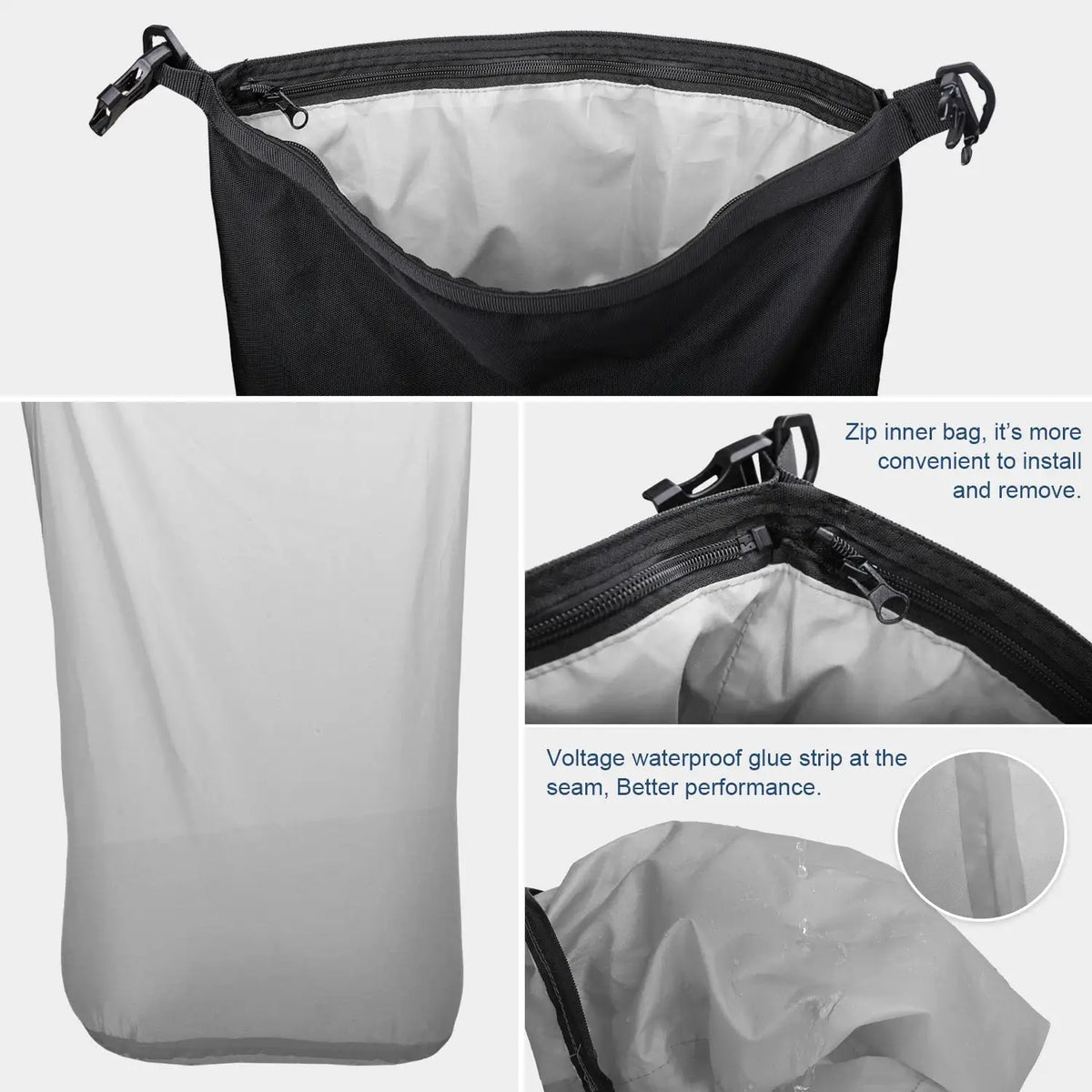 Rhinowalk Motorcycle Bag 10l/20L/30L Motor Back Seat Tail Bag Strap Install With Removable Waterproof Inner Bag by InterCyprus Trading Ltd