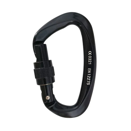 25KN Professional Climbing Carabiner D Shape Aviation Aluminum Safety Lock Outdoor Climbing Ascend Mountaineering Equipment Black