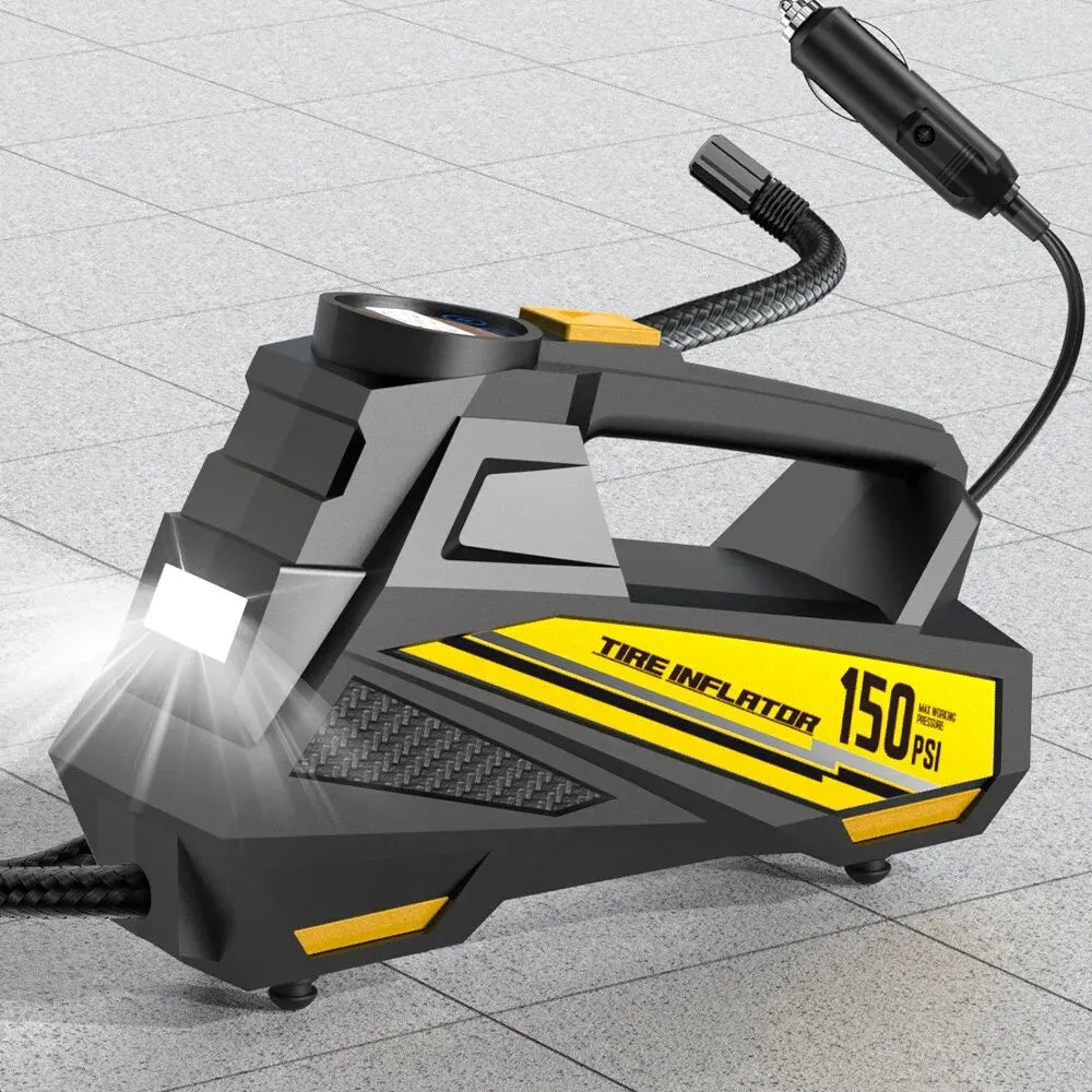 Corded Portable Car Air Pump 12V 150PSI Electric Tire Inflator with LED Light C3012-1 air pump