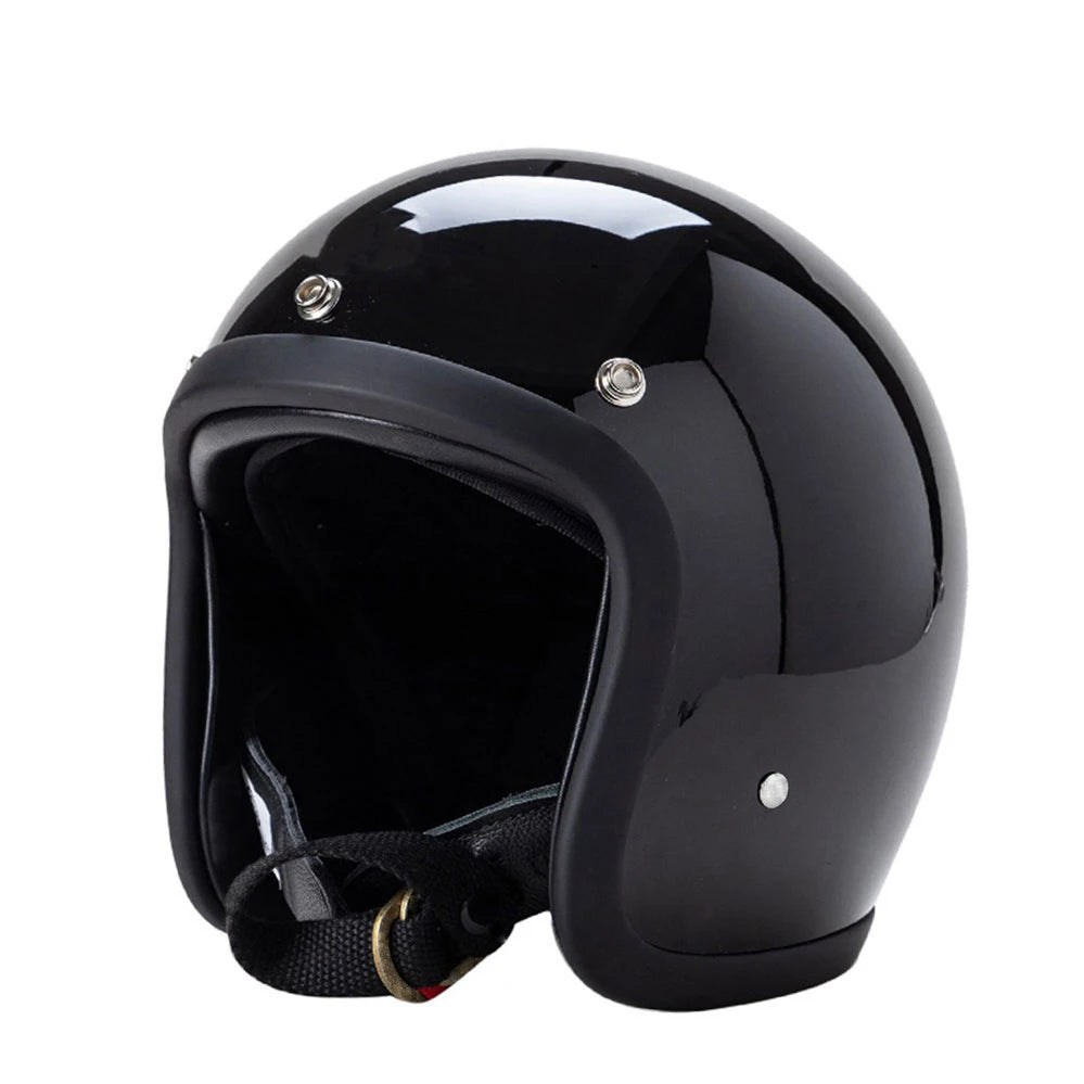 Vintage Japanese Style Open Face Helmet for Caf&eacute; Racers and Scooters black / L