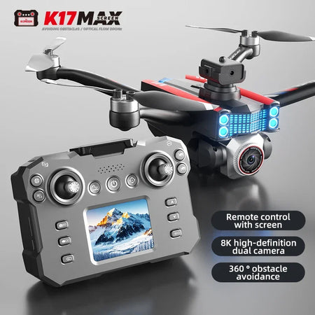 K17Max Mini RC Drone - 4K HD Dual Camera With Screen