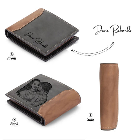 Custom Name Bifold Wallet for Men &ndash; Perfect Gift for Father's Day, Anniversary, or Birthday Photo AND L Name