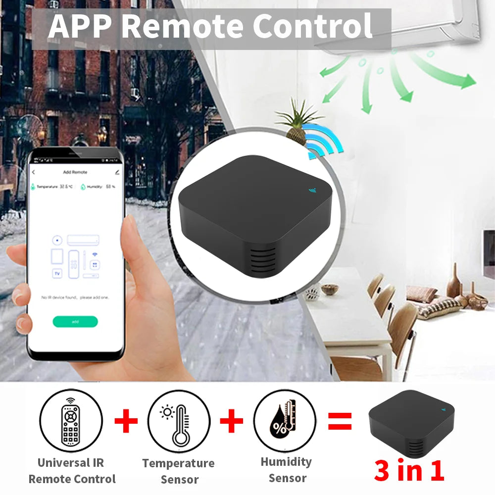 Tuya WiFi IR Remote Control with Temperature and Humidity Sensor for Smart Home