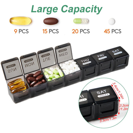 Monthly Pill Organizer with Moisture-Proof 4 Weeks Compartments, Ideal for Vitamins &amp; Supplements Management